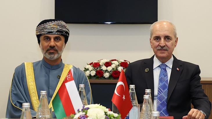 TBMM Başkanı Kurtulmuş Umman Şura Meclisi Başkanı Al Maawali ile bir araya geldi